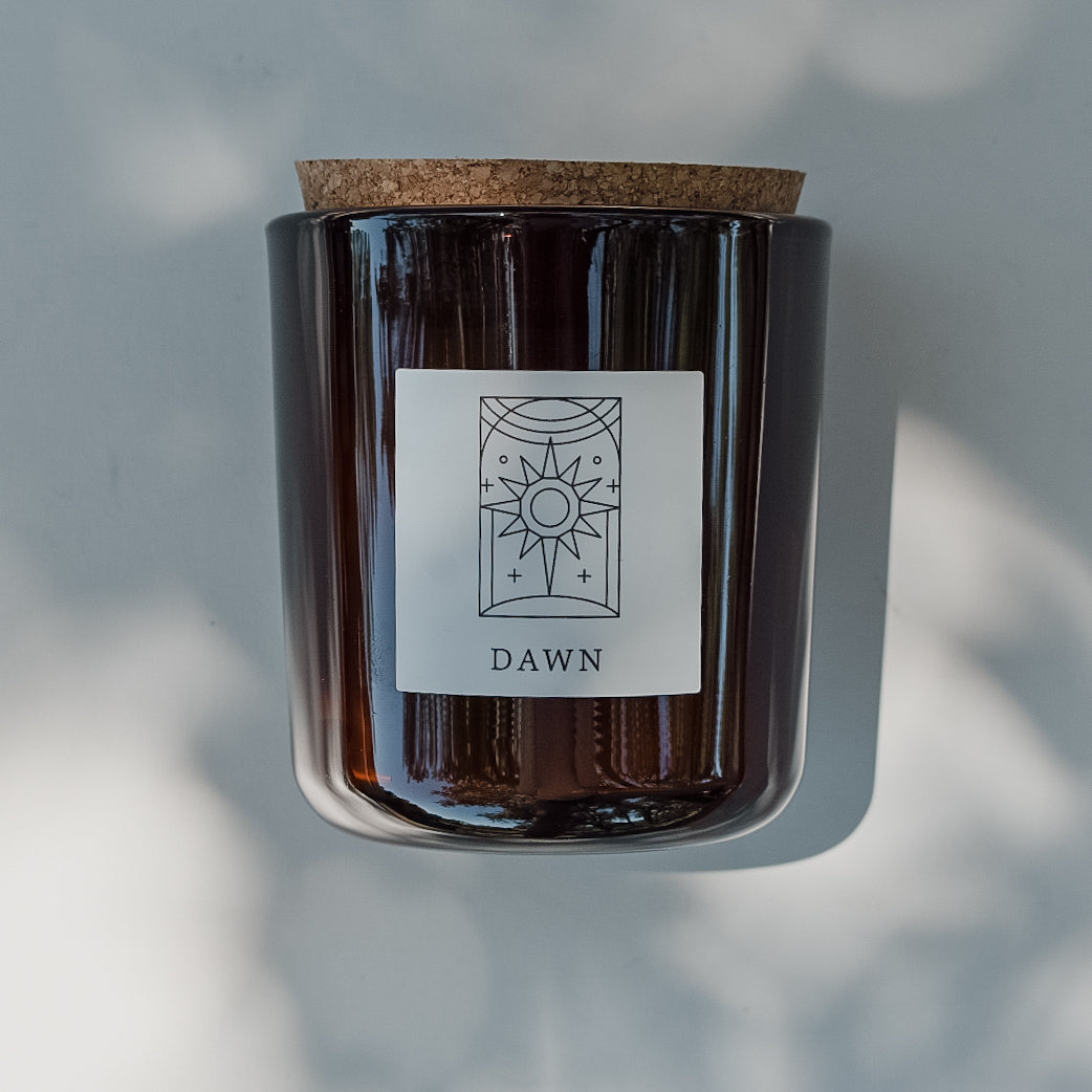 Dawn Tumbler Candle in Amber Glass + Cork
