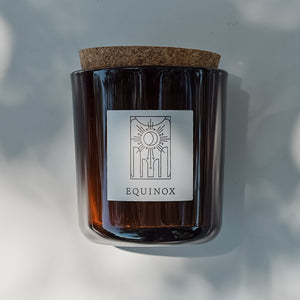 Equinox Tumbler Candle in Amber Glass + Cork