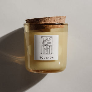 Equinox Tumbler Candle in Yellow Pollen Glass + Cork