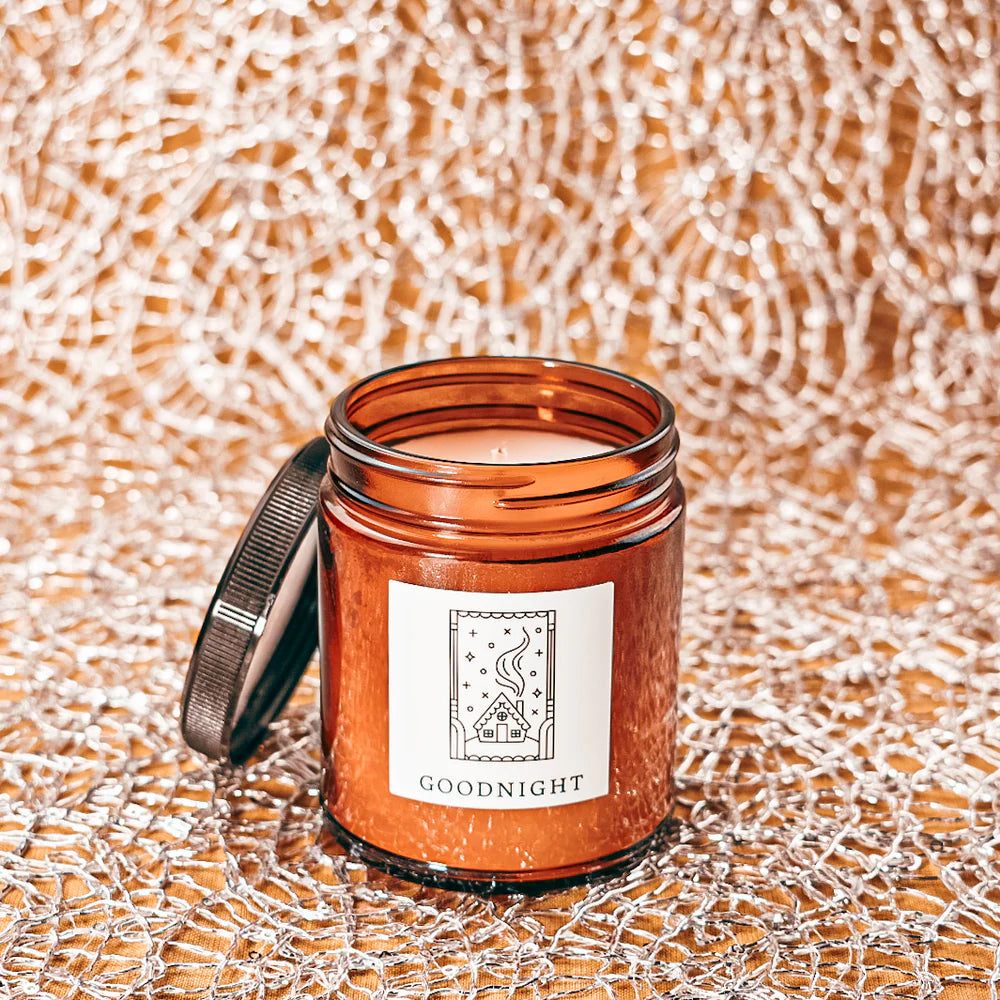 Goodnight 6.8oz Large Fine Fragrance Amber Jar Candle