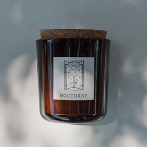 Nocturne Tumbler Candle in Amber Glass + Cork