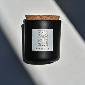Satellite Tumbler Candle in Black Glass + Cork