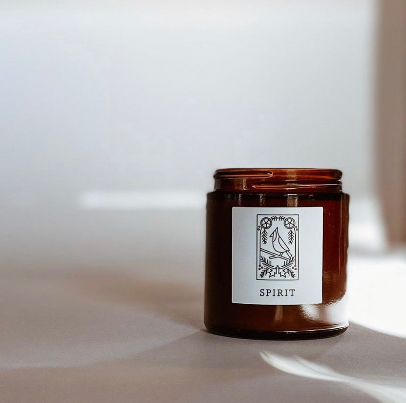 Spirit 3.4oz Small Fine Fragrance Holiday Amber Jar Candle