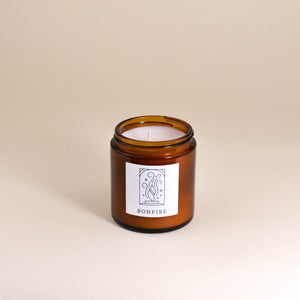 Bonfire 3.4oz Small Fine Fragrance Amber Jar Candle