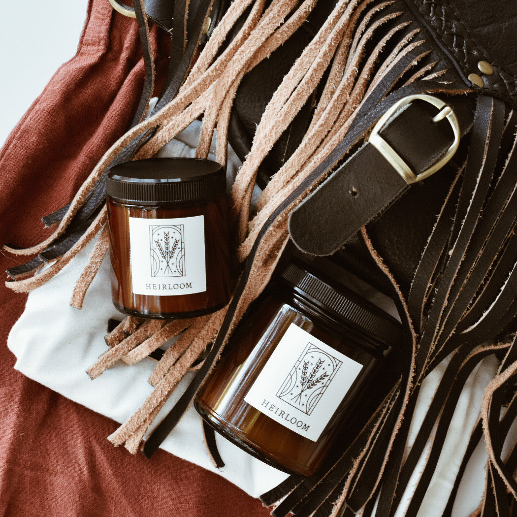 Heirloom 6.8oz Large Fine Fragrance Holiday Amber Jar Candle